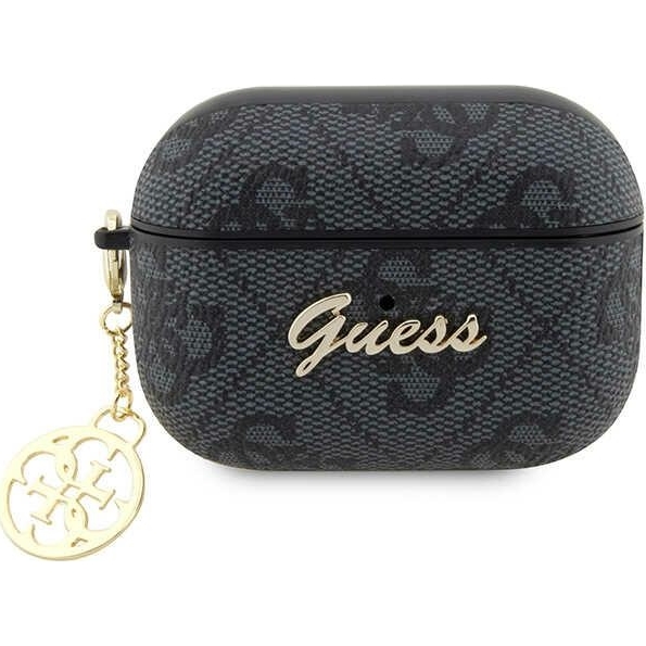 Oryginalne ekskluzywne etui od marki Guess z kolekcji 4G Charm dla Apple AirPods Pro 2, czarne